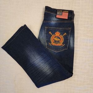 NWOT Ralph Lauren 32x32  Blue Label Thompson 650 Challenge Cup Logo Jeans A414